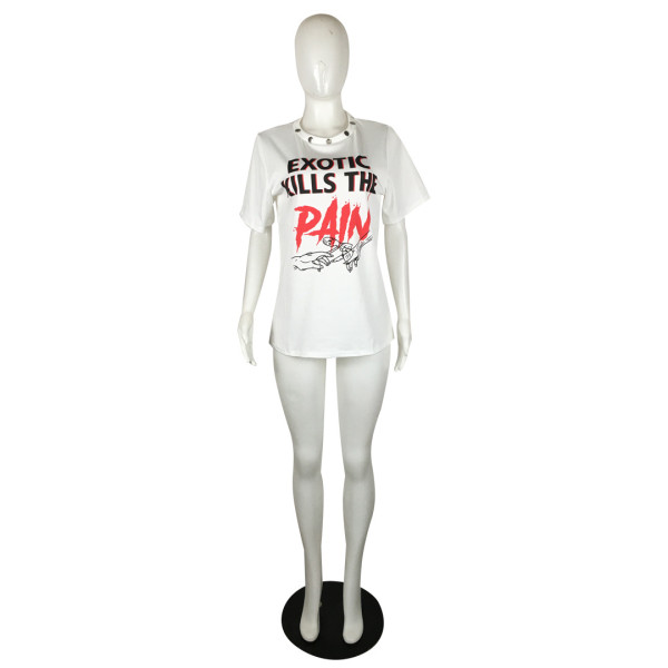Medium-length loose short-sleeved large T-shirt top QY5061