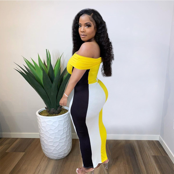 Personalized one-neck sexy dress tight-fitting casual Women skirt QY5060