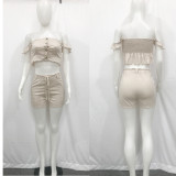Popular fashion summer solid color pants suit short two-piece suit L0252