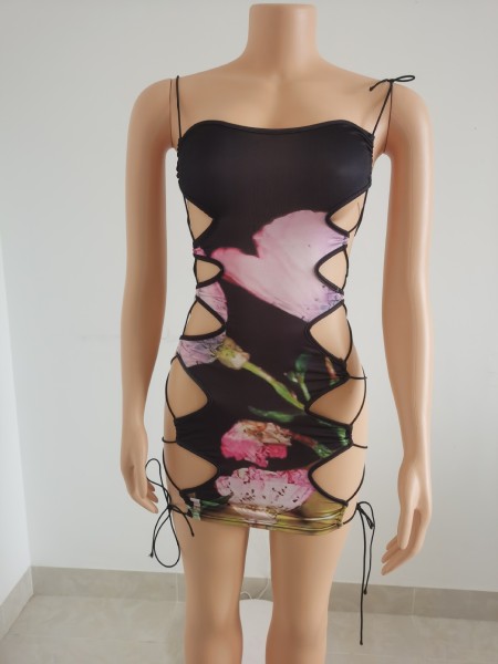 Sexy hollow strappy skirt FFT1112