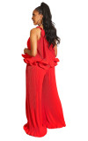 Women summer casual strapless sling solid color two-piece suit L0273