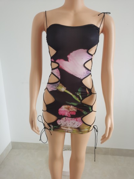 Sexy hollow strappy skirt FFT1112