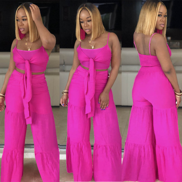 Women fashion casual fashion summer solid color two-piece suit L0265