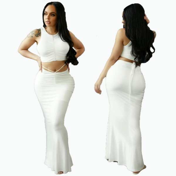 Fashion vest long skirt suit FFT1113