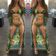 Three-piece swimsuit with summer print beach shawl L0103