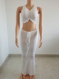 Fashion vest long skirt suit FFT1113
