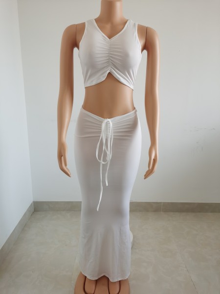 Fashion vest long skirt suit FFT1113