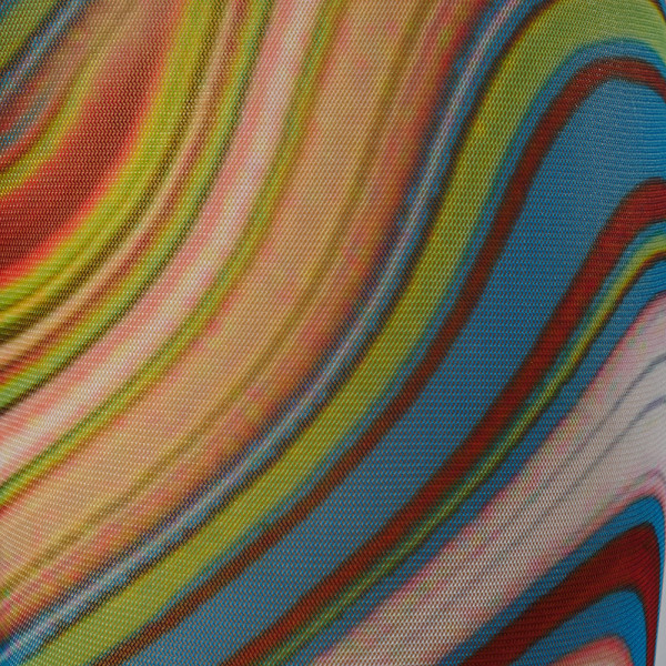 Swirl print stitching slim color trousers Q21PT136