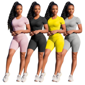 Leisure sports multicolor two-piece suit M8041