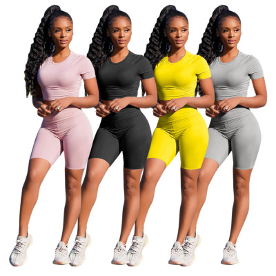 Leisure sports multicolor two-piece suit M8041