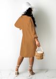 Fashion casual buttoned shirt collar dress YZ1275