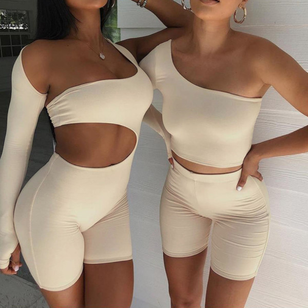 New long-sleeved sexy hollow sports jumpsuit K20Q2001