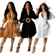 Fashion casual buttoned shirt collar dress YZ1275