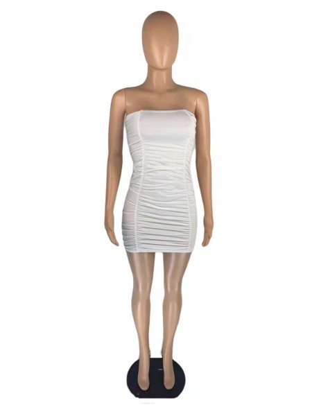 Pleated summer new style halter fashion tube top women dress AB6652