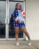 Fashionable flag printed sports and leisure suit Z60037