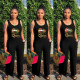 Fashion printed lip print jumpsuit Z60019