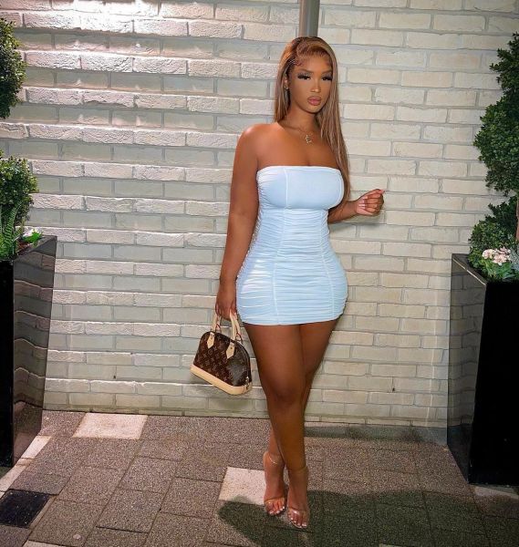 Pleated summer new style halter fashion tube top women dress AB6652