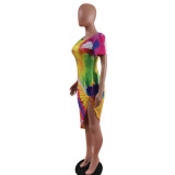 New fashion thread tie-dye dress Z60026