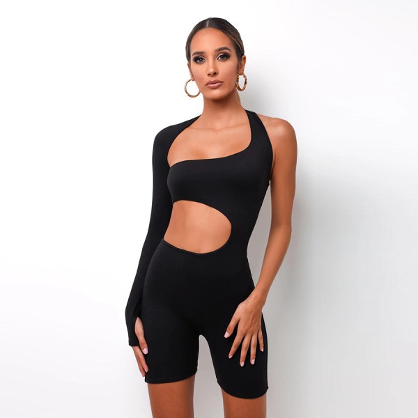 New long-sleeved sexy hollow sports jumpsuit K20Q2001