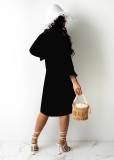 Fashion casual buttoned shirt collar dress YZ1275