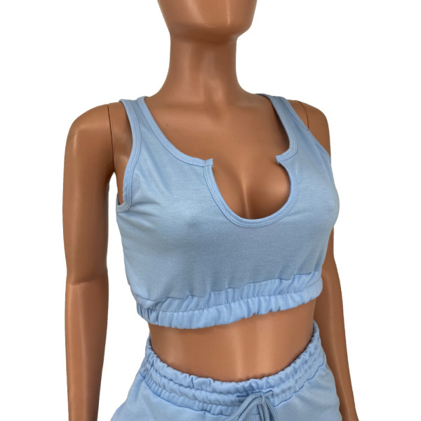 V-neck vest shorts shipping bill set two-piece suit HY5231