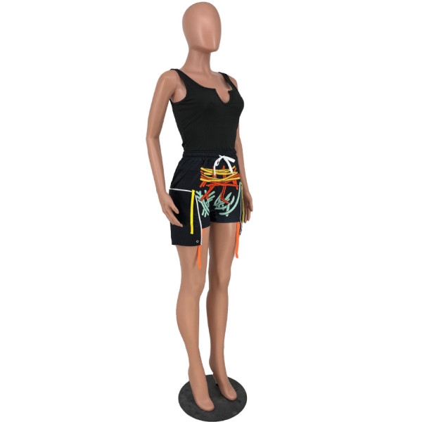 Vest shorts printed rope set two-piece suit HY5224