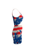 Fashion sexy short sleeve printed jumpsuit SD1463