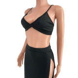 Sexy cute split skirt two-piece suit HY5232