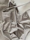 Fashion small pit strip solid color round neck short-sleeved shorts two-piece set WJ5225