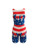 Fashion sexy short sleeve printed jumpsuit SD1463