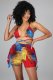 Fashion leisure two-piece bikini swimsuit with printed wood ears A5073