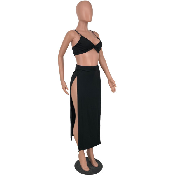 Sexy cute split skirt two-piece suit HY5232