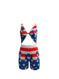 Fashion sexy short sleeve printed jumpsuit SD1463