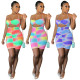 Printed pleated dress L8168