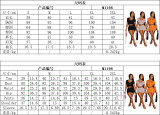 Fashion solid color V-neck casual two-piece suit XM1198
