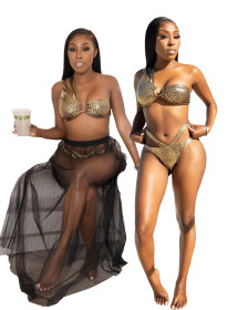 Fashion sexy split three-piece beach dress XM1187