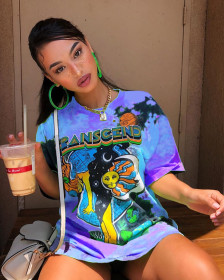 Sexy printed loose top T-shirt LD99051
