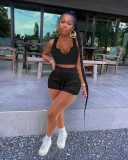 V-neck tank top sleeveless shorts solid color suit L744