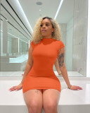 Fashion sexy solid color tight dress LY9305