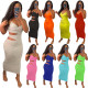 Sexy fashion hollow split-layer sling cotton dress LY9300