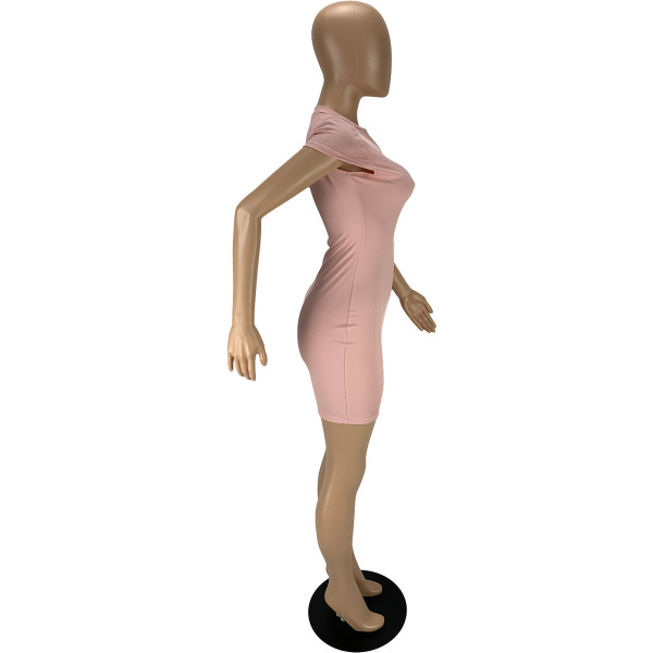 Fashion sexy solid color tight dress LY9305