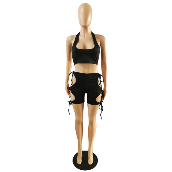 Sexy stretch vest shorts casual suit S166