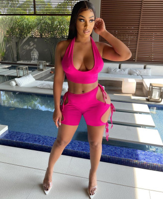 Sexy stretch vest shorts casual suit S166