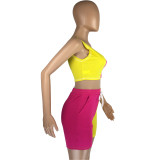 Line pockets contrast color stitching suit leisure sports two-piece suit LM8252
