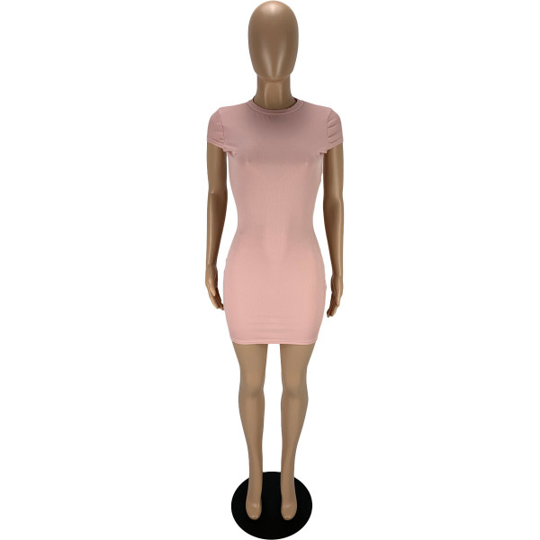 Fashion sexy solid color tight dress LY9305