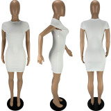 Fashion sexy solid color tight dress LY9305