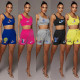 Cartoon heat transfer fashion sports suit leisure two-piece suit QS061