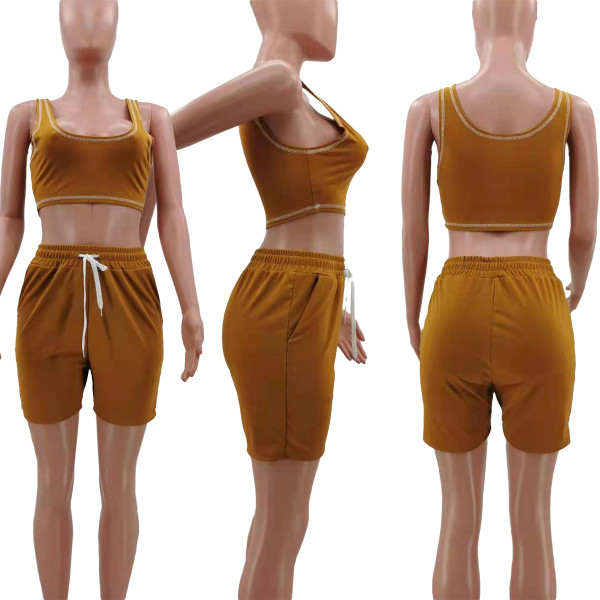 Pure color leisure sports suit TK6172
