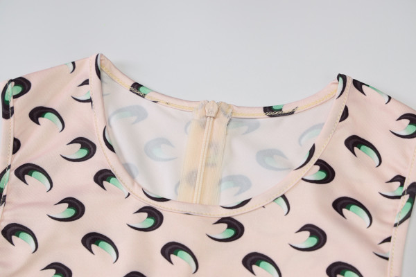 Fashion printed round neck sleeveless slim-fit buttocks jumpsuit P155138A