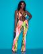 Positioning printed halter wide leg fashion sexy jumpsuit OM1170